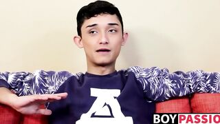 Twink shows off his ass and cock and masturbates