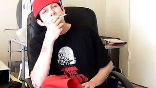 Big cock jacking while inhaling winston cig by skater buddies Ian Madrox and Dustin K