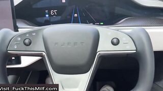 Busty Aussie PAWG Railed In Tesla On Public Road - Hayley Davies