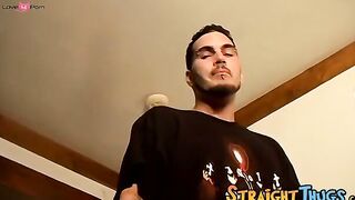 Straight thug with piercings talks dirty and strokes himself