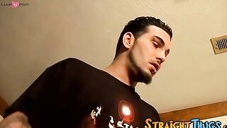 Straight thug with piercings talks dirty and strokes himself