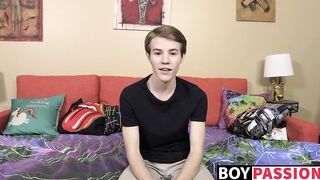 Young man ramming his own ass and touching his large cock