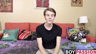 Young man ramming his own ass and touching his large cock