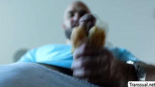 TS brunette analed by stepbro for fucking his GF