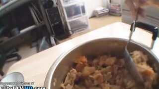 Japanese sensual busty babe helps fan to cum
