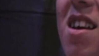 His legs spread, his hard cock bouncing back and forth, open and wide for his top, wh