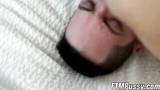 Hunk Brogan Reeds hairy cock sucked and slurped on threesome