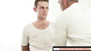 SayUncleNetwork.com - Shy young gay takes huge hard cock in bareback pounding