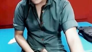 Skinny Amateur Strips on Webcam