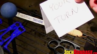 Dirk Caber enjoyed spanking the balls and clamping the nipples of Drake Jaden