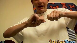 Two straight thugs jerking off to see who will cum first