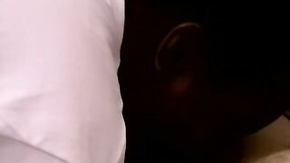 Amateur hairy guy receives a blowjob from black homosexual