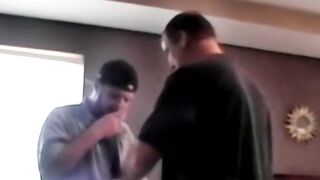 Hungry cock guzzler invites amateur guy to suck him off