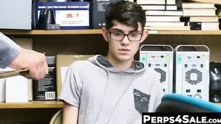 Sweet teen shoplifter stripped and banged by horny gay guard