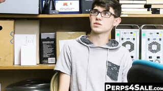 Sweet teen shoplifter stripped and banged by horny gay guard