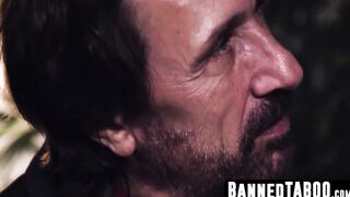 Hot brunette's stepdad fun is a pussy licking delight