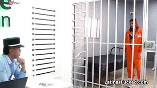Latina inmate bends over for guards big cock