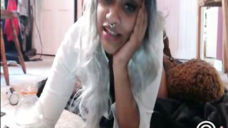 Creamy Wet Ebony MILF Masturbating on Webcam