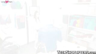 Teen brunette Gianna Gem doggystyle hard pounded by officer