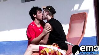 Hot horny twink Denis Raw blows and rides big cock bareback