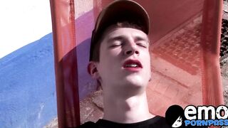 Hot horny twink Denis Raw blows and rides big cock bareback