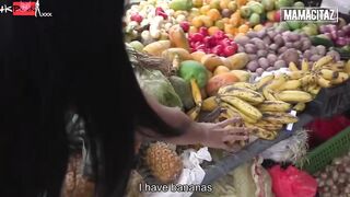 Bombshell Hispanic market bimbos introduces lusty stud to her forbidden fruit
