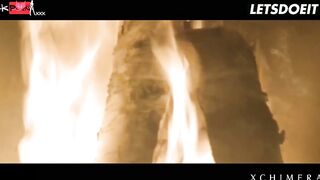 black beauty Luna Corazon gets bound up for passionate sex with huge cock BF