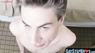 GayStepBros.com - Blond teenager gets barebacked and craves stepbro's hot facial cums