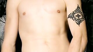 Gorgeous Jeremiah Johnson shoots load to his cigarette pack after jacking and sucking