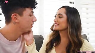 Ethans Seeks is pleasing while his stepmom Chloe Amour wanders around the house. She joins Ethan on the couch and
