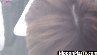 NipponPissTV.com - Outside pissing competition with two young Japanese pupils on came