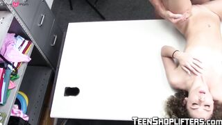 Small tits teen shoplifter Allie Addison pounded by officer