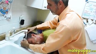 Stepson Jeff Drizzle got a sensual hair washing from his stepdad Richard Lennox