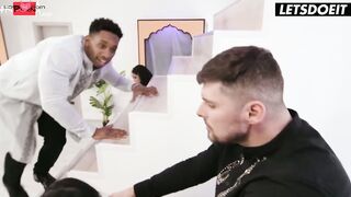 Aaliyah and Yasmina cheat and swap partners inside foursome sex