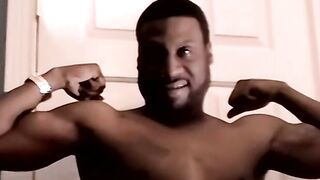 Amateur black dude masturbates and cums in mature gays mouth