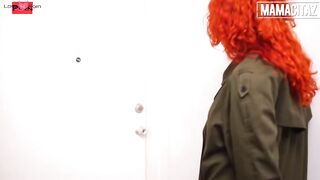 Red Head maid uses her holes to provide complete services