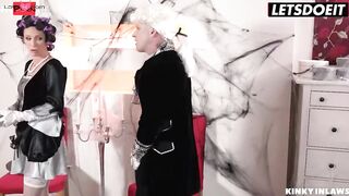 LETSDOEIT - Ukrainian Cunt With Mouth Shrima Mal Dig Hardcore Pounding On Halloween From Masked Old Stud