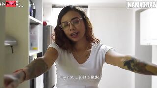 Long butt and long titted Hispanic seduces roommate and gets cumshot