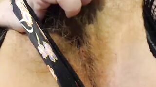 Hairy Blonde Amateur Close-Up Masturbation
