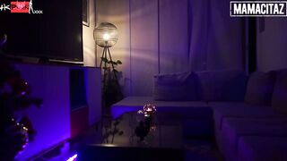 Vulgar Hispanic caught masturbating and fucks the landlord