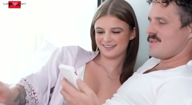 Sky Wonderland has a new game from her bridal shower. After donning some underwear, she crawls in bed with her ex-wife, Robby Echo, and tells him she wants to play. The game is a Goddess truth or dare, with truths about masturbating and dare cards encoura