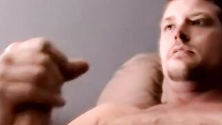 Amateur guy strokes his cock to porn while recorded with cam