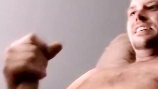 Amateur guy strokes his cock to porn while recorded with cam