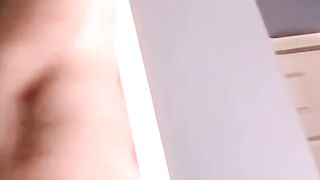Amateur guy strokes his cock to porn while recorded with cam