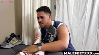 MaleFeetXXX.com - Obsessed Dan's intense sniffing and licking of hairy Nathan L's fee