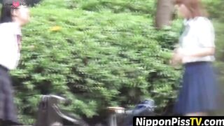 NipponPissTV.com - Naughty Japanese schoolgirl pissing in a public building openly