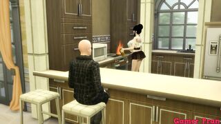 Sub Maids Episode two Chichi Milk Hubby Goku Calls His