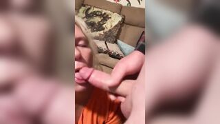 This grandmother knows how to deep throat