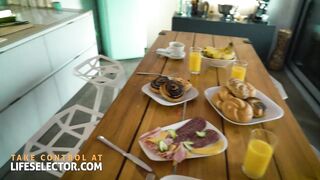 Foursome banged fest with Shalina and goddess stepdaughters Lana and