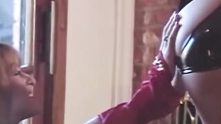 Dykes in high heels get dominated while their hands are tied